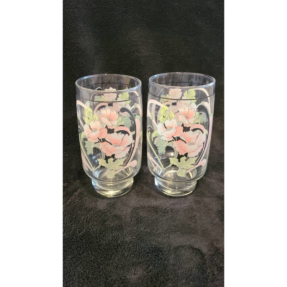 Vintage Floral Stackable Drinking Glasses